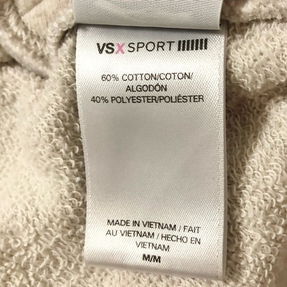 VS Sport Women's Oatmeal Tunic Bright Pink Lace-Up Back Sweater Size Medium - Picture 7 of 7